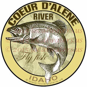Coeur d'Alene River Sticker Fly Fishing Decal Trout Fish