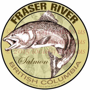 Fraser River Sticker King Salmon Decal British Columbia Canada Chinook Fishing
