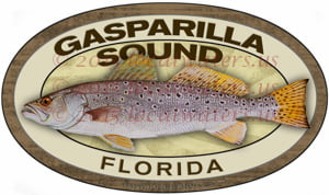 Gasparilla Sound Sticker Spotted Sea Trout Decal Fishing Florida