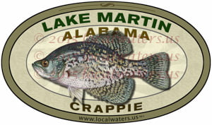 Lake Martin Crappie Sticker Fishing Decal Alabama