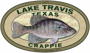 Lake Travis Sticker Crappie Decal Texas Fishing