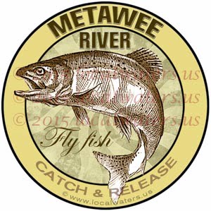 Mettawee River Sticker Fly Fishing Decal Catch and Release Trout Fish Jumping Vermont New York