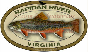 Rapidan River Sticker Brook Trout Decal may fly fishing Virgina
