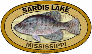 Sardis Lake Sticker Crappie Fishing Decal Mississippi
