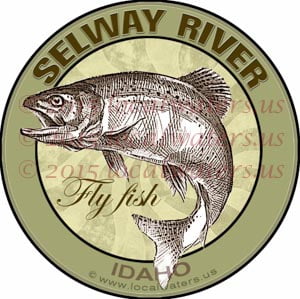 Selway River Sticker Fly Fishing Decal Idaho Trout Logo Emblem Design