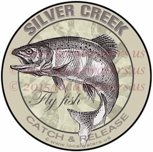 Silver Creek Sticker Fly Fishing Decal Catch Release Trout Fish Jumping Logo