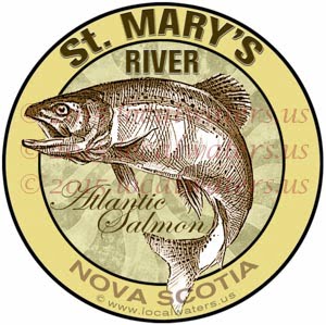 St. Mary's River Sticker Atlantic Salmon Fishing Decal Nova Scotia Canada Saint Marys Saint Mary's St marys