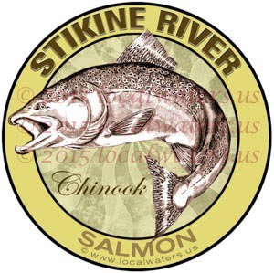 Stikine River Sticker King Salmon Chinook Fishing Decal Alaska British Columbia Canada Fish