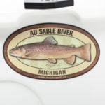 Au Sable River brown trout decal Fly fishing sticker Michigan - Image 2