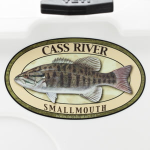 Cass River smallmouth bass sticker decal Michigan