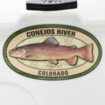 Conejos River Fly fishing sticker brown trout decal Colorado
