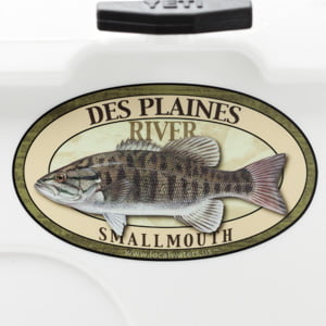 Localwaters Des Plaines River Smallmouth Bass sticker fishing decal -  Localwaters