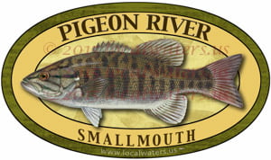 Pigeon River sticker smallmouth bass fishing decal Tennessee, North Carolina, Ontario