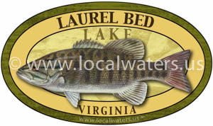 Laurel Bed Lake Bass Fishing Decal Smallmouth Bass Sticker Virginia