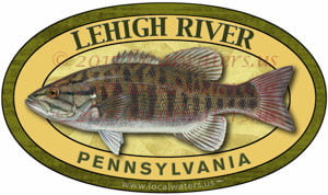 Lehigh River Bass Fishing Decal Smallmouth Bass Sticker