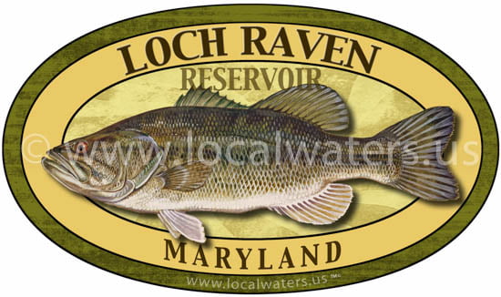 Loch Raven Reservoir sticker Largemouth Bass decal Maryland logo