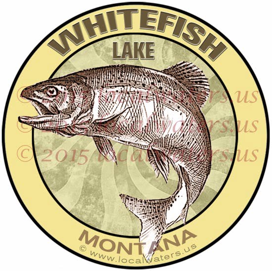 Whitefish Lake fishing sticker Montana decal