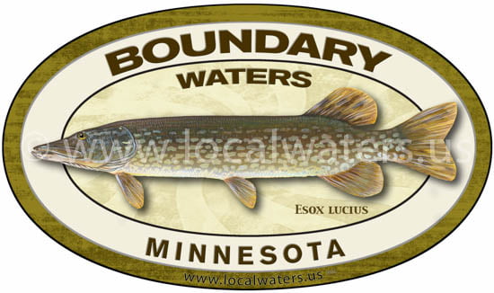 Boundary Waters Northern Pike Fishing Minnesota Sticker logo decal