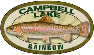 Campbell Lake Rainbow Trout Sticker Fishing Decal Oregon Alaska Minnesota