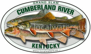 Cumberland River Trout Fishing Sticker Grand Slam Brook Rainbow Brown Trout Decal Kentucky