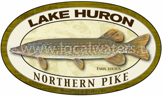 Lake Huron Northern Pike Sticker Fishing Decal Logo