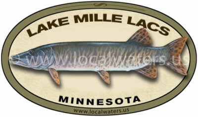 Lake Mille Lacs Muskellunge Fishing Minnesota Sticker Musky Decal Muskie Logo
