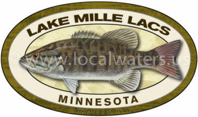 Lake Mille Lacs Smallmouth Bass Minnesota Sticker Fishing Decal Logo