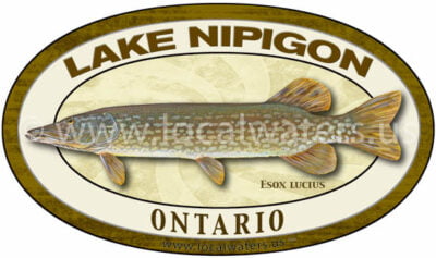 Lake Nipigon Northern Pike Fishing Sticker Ontario Decal logo