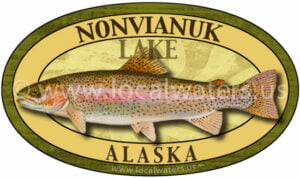 Nonvianuk Lake Alaska Rainbow Trout Fishing Sticker Decal