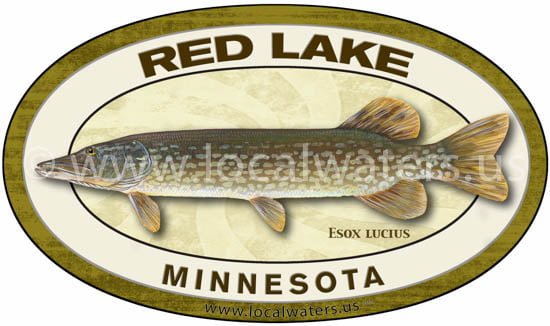 Red Lake Northern Pike Minnesota Sticker Fishing Decal logo