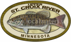 St. Croix River Upper Smallmouth Bass Fishing Sticker Decal Minnesota logo