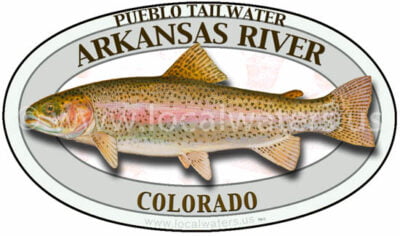 Arkansas River Pueblo Tailwater Rainbow Trout Fishing Sticker Decal Colorado logo