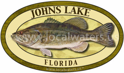 Johns Lake Sticker Bass Fishing Decal Florida logo